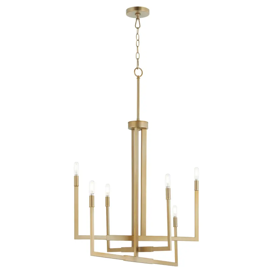 Bolero 6-Light Chandelier in Aged Brass - Image 1