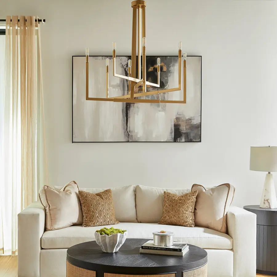 Bolero 8-Light Chandelier in Aged Brass - Image 7