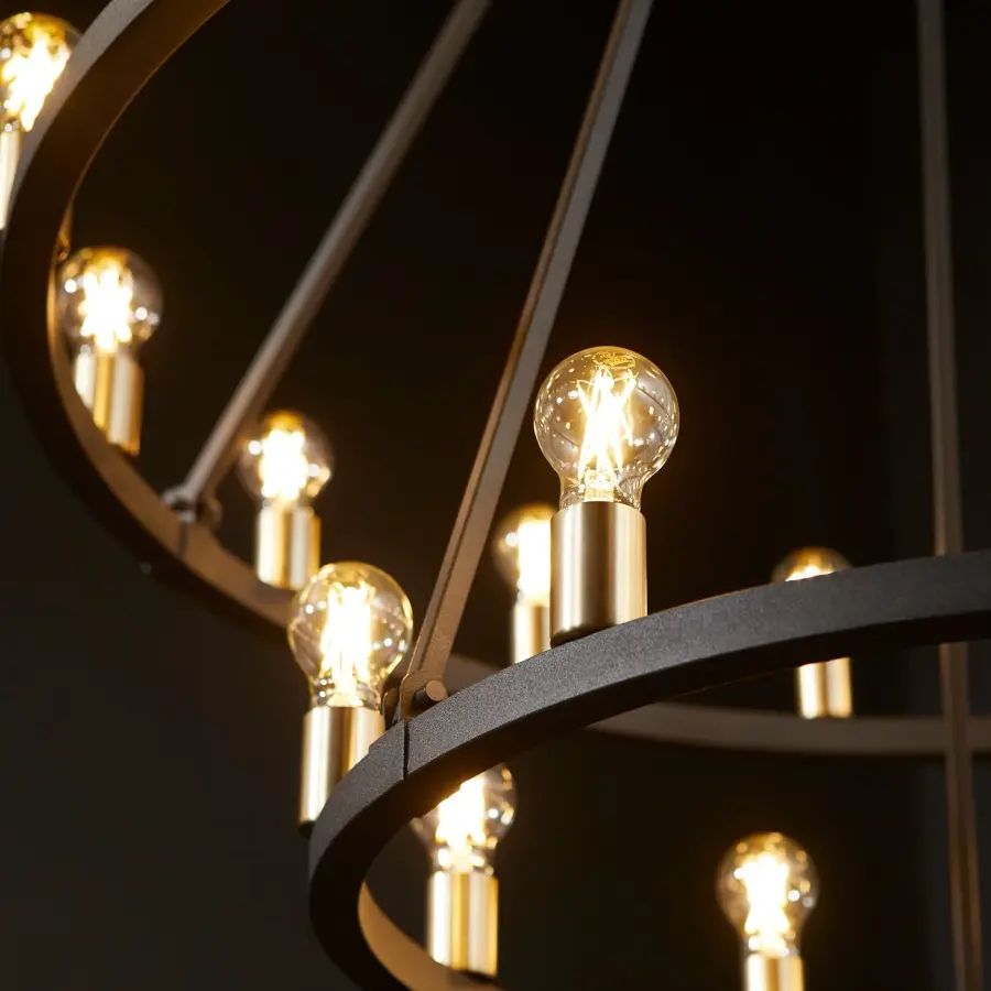 Paxton 24-Light Wagon Wheel Chandelier - Image 2