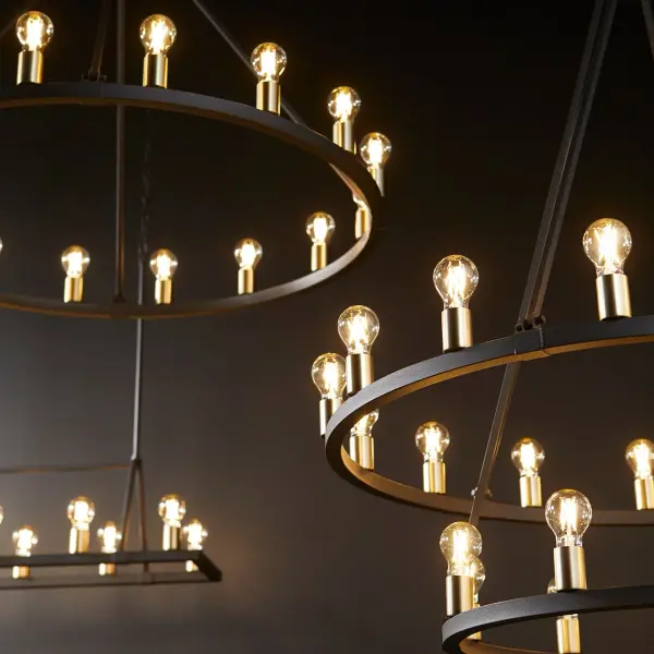 Paxton 24-Light Wagon Wheel Chandelier - Image 3