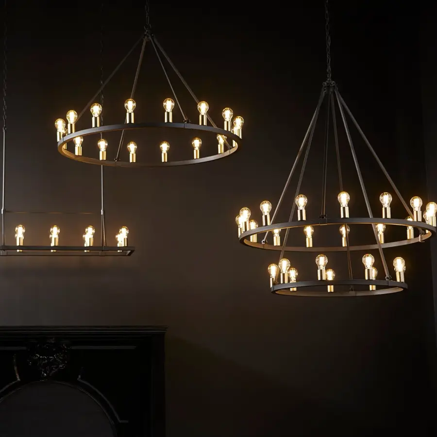 Paxton 24-Light Wagon Wheel Chandelier - Image 4