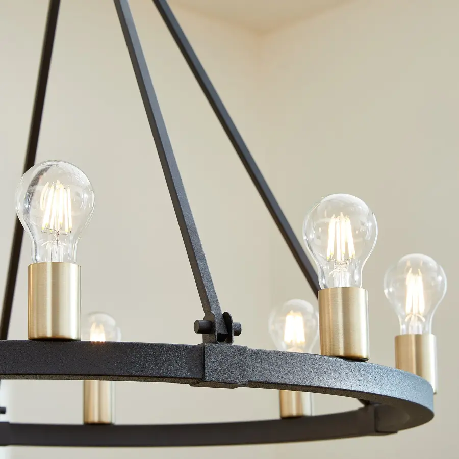 Paxton 8-Light Wagon Wheel Chandelier - Image 3
