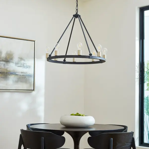 Paxton 8-Light Wagon Wheel Chandelier - Image 5