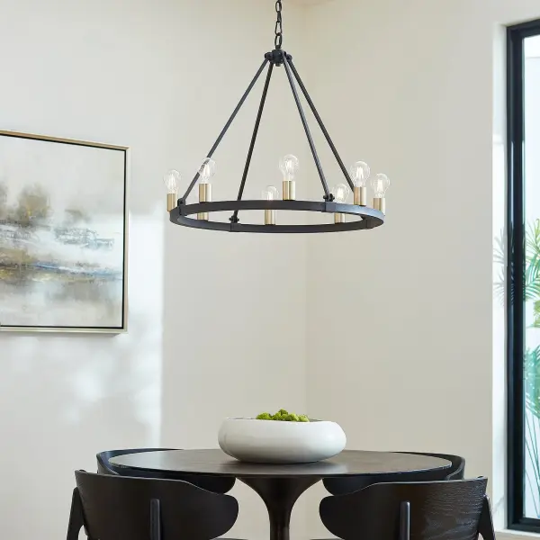 Paxton 8-Light Wagon Wheel Chandelier - Image 6