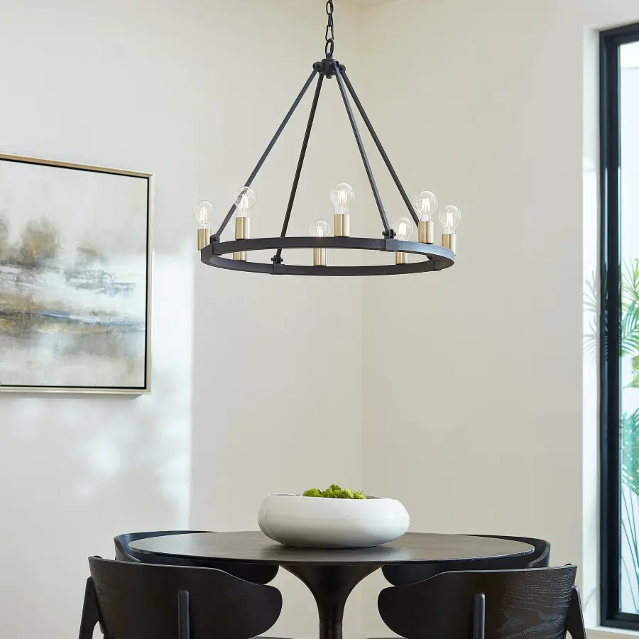Paxton 8-Light Wagon Wheel Chandelier - Image 6