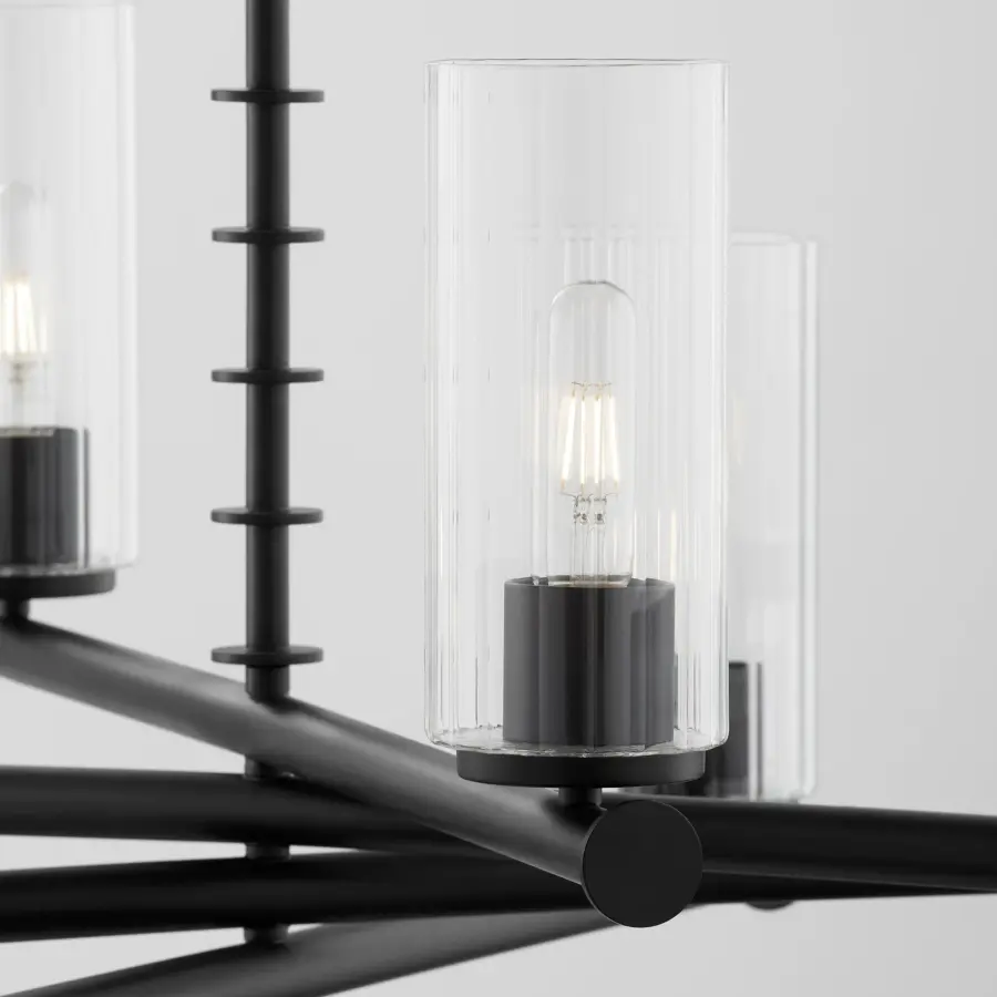 Mercier 8-Light Chandelier in Matte Black - Image 4