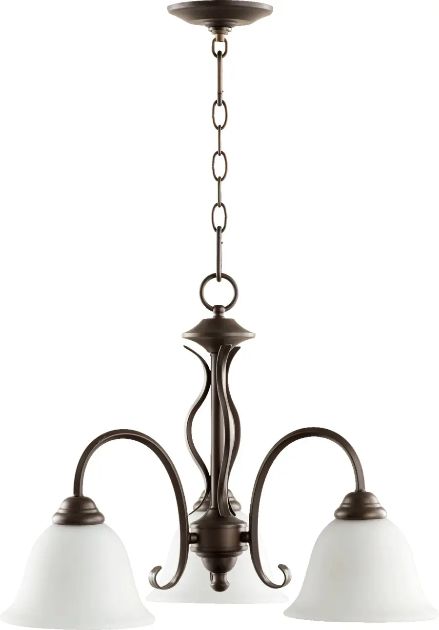Spencer 3-Light Transitional Chandelier in Oiled Bronze