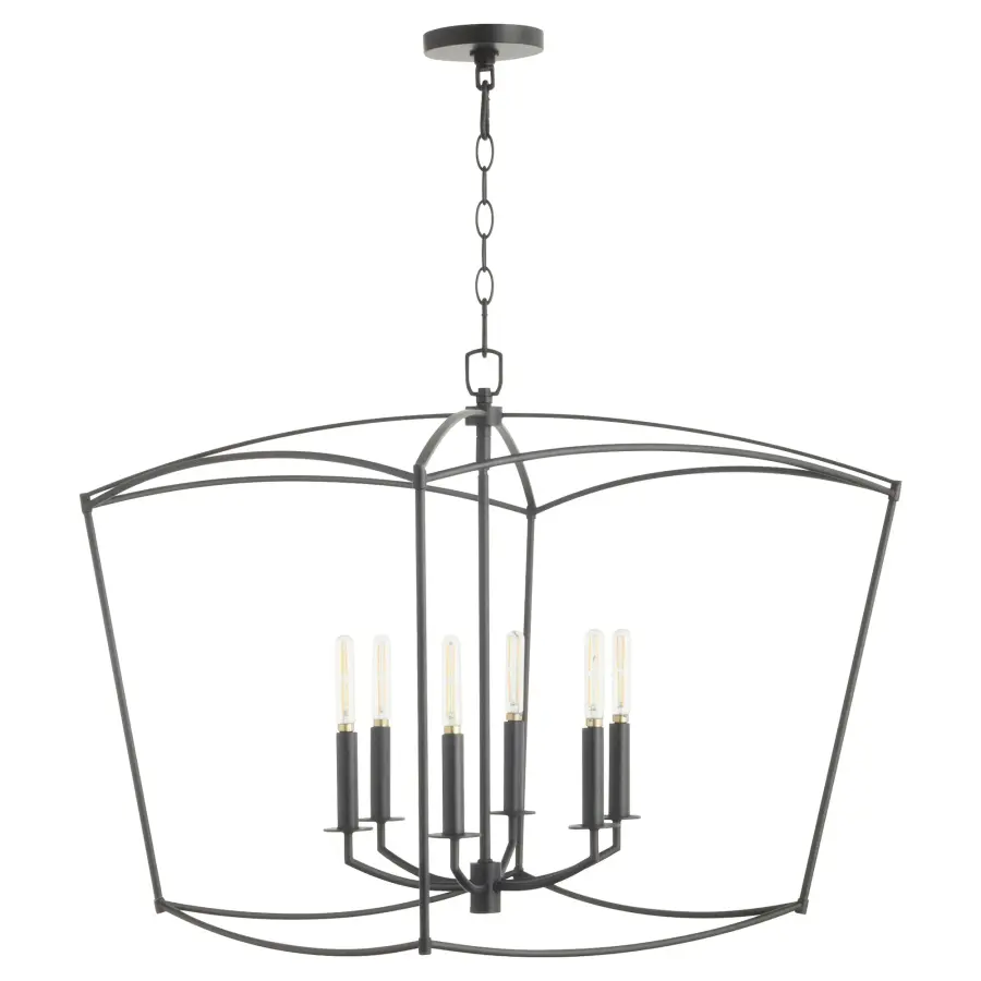 Mantle 6-Light Pendant in Matte Black - Image 3
