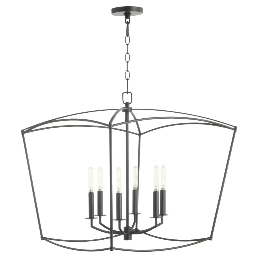 Mantle 6-Light Pendant in Matte Black - Image 4