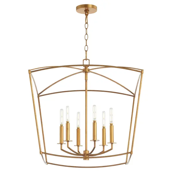 Mantle 6-Light Pendant in Gold Leaf - Image 2
