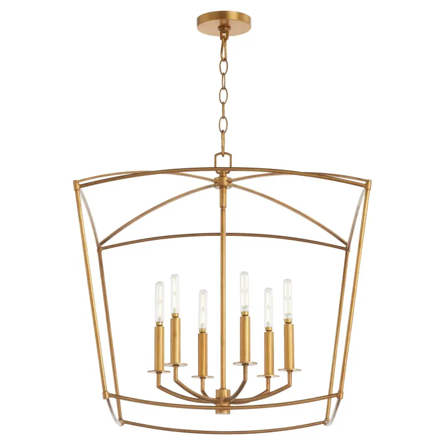 Mantle 6-Light Pendant in Gold Leaf - Image 2