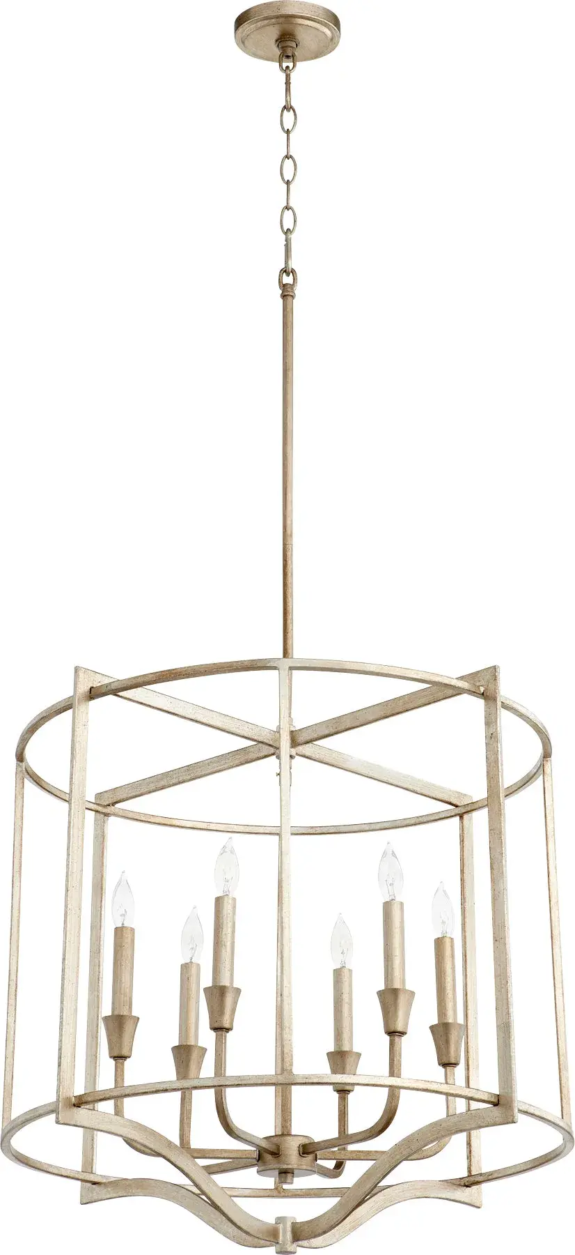 Marquee 6-Light Nook Chandelier in Aged Silver Leaf