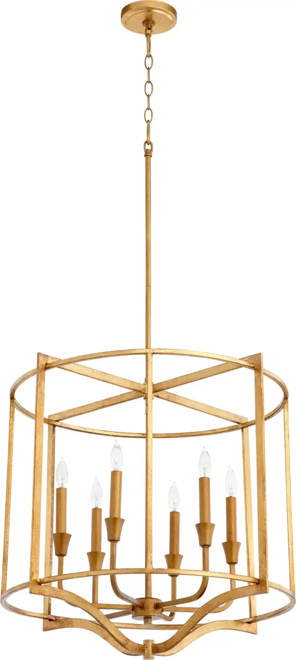 Marquee 6-Light Nook Chandelier in Gold Leaf