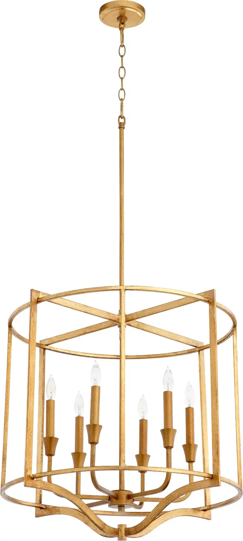Marquee 6-Light Nook Chandelier in Gold Leaf