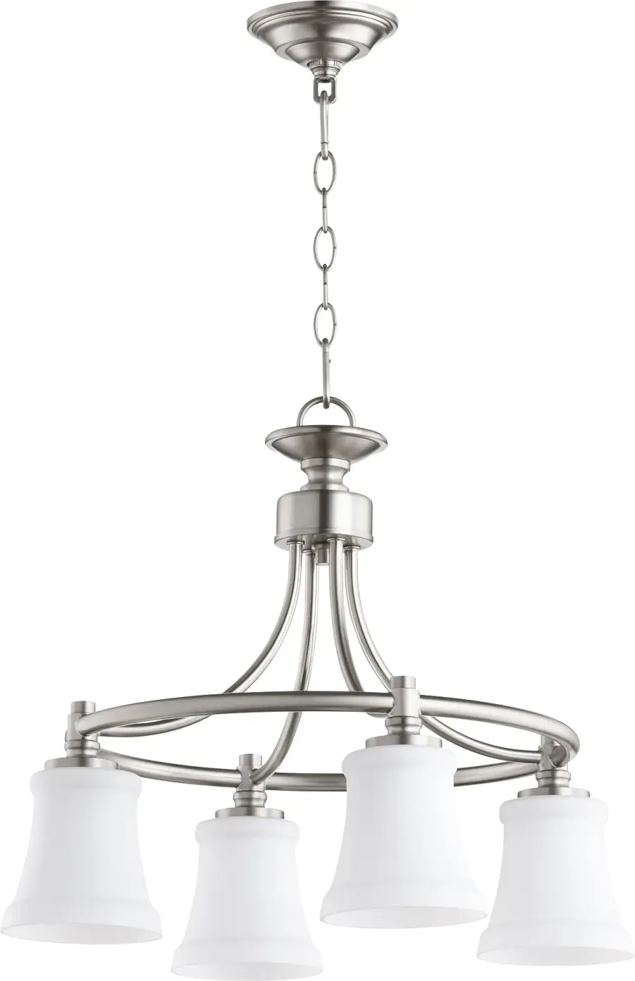 Rossington 4-Light Transitional Chandelier in Satin Nickel