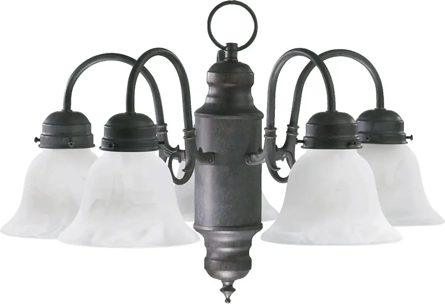 Nook 5-Light Faux Alabaster Pendant in Toasted Sienna