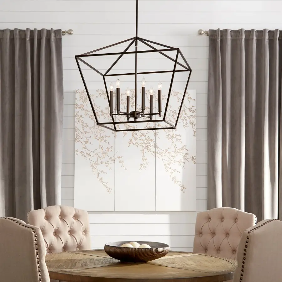 Gabriel 6-Light Oiled Bronze Pendant Chandelier - Image 3