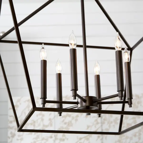 Gabriel 6-Light Oiled Bronze Pendant Chandelier - Image 4