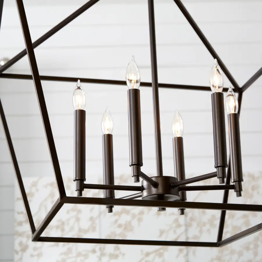 Gabriel 6-Light Oiled Bronze Pendant Chandelier - Image 4