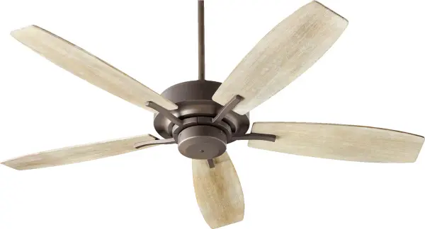 The Soho 52" ceiling fan combines minimalist design with transitional appeal, featuring clean lines, curved blade holders, and an understated oiled bronze finish that complements diverse interiors.