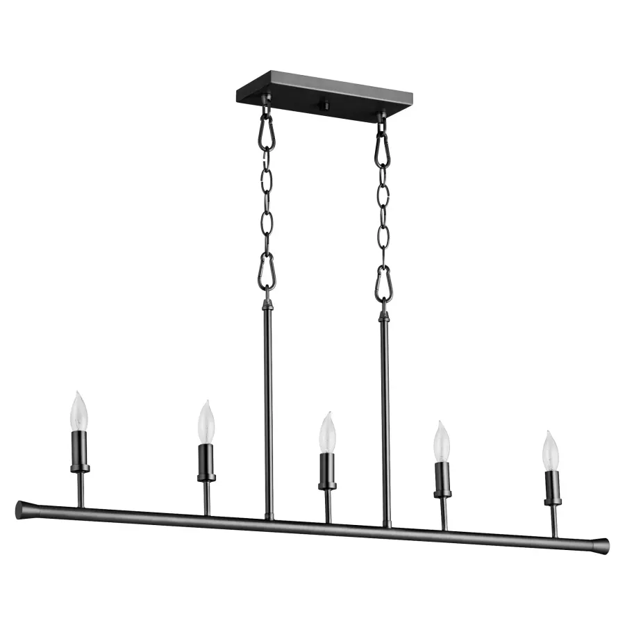 Harmony 5-Light Linear Chandelier in Matte Black - Image 2