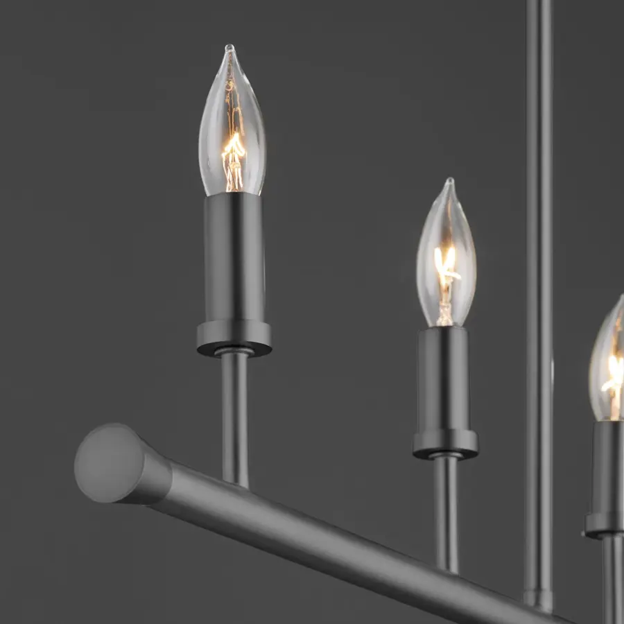 Harmony 5-Light Linear Chandelier in Matte Black - Image 4