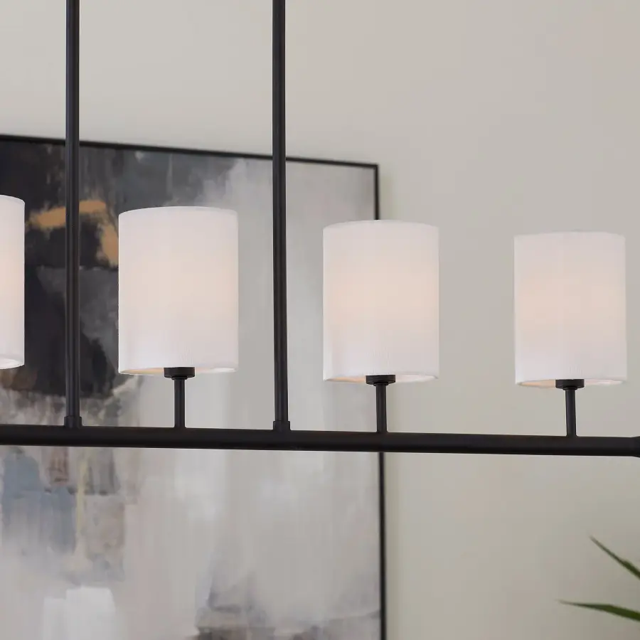 Harmony 5-Light Linear Chandelier in Matte Black - Image 6