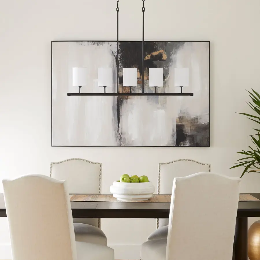 Harmony 5-Light Linear Chandelier in Matte Black - Image 9