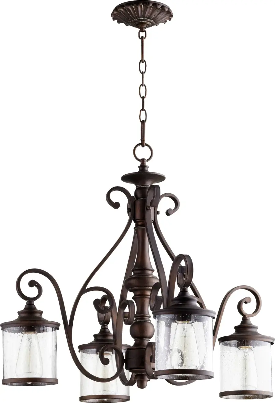 San Miguel 4-Light Vintage Copper Chandelier - Image 1