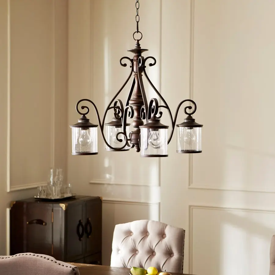 San Miguel 4-Light Vintage Copper Chandelier - Image 2