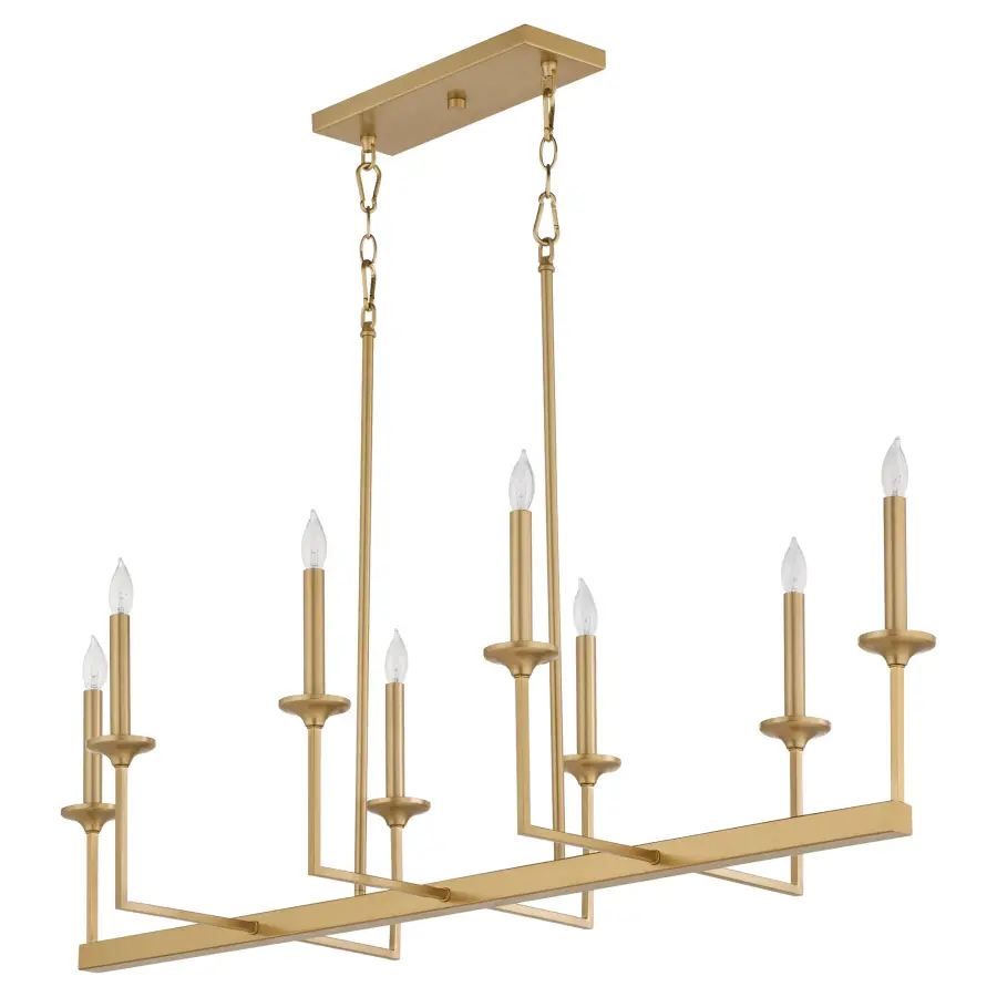 Eldorado 8-Light Linear Chandelier in Aged Brass - Image 1