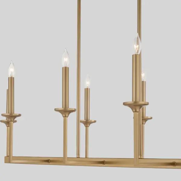 Eldorado 8-Light Linear Chandelier in Aged Brass - Image 3