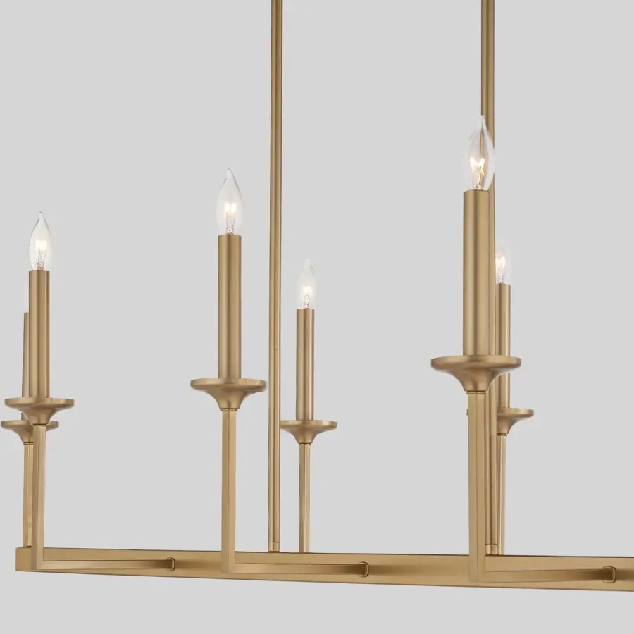 Eldorado 8-Light Linear Chandelier in Aged Brass - Image 3