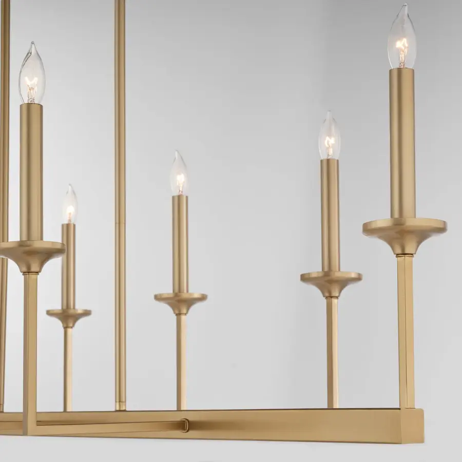 Eldorado 8-Light Linear Chandelier in Aged Brass - Image 4
