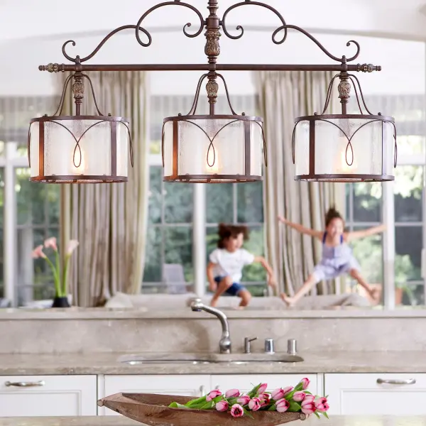 Baroque-Inspired Linear Pendant with Old World Charm - Image 2