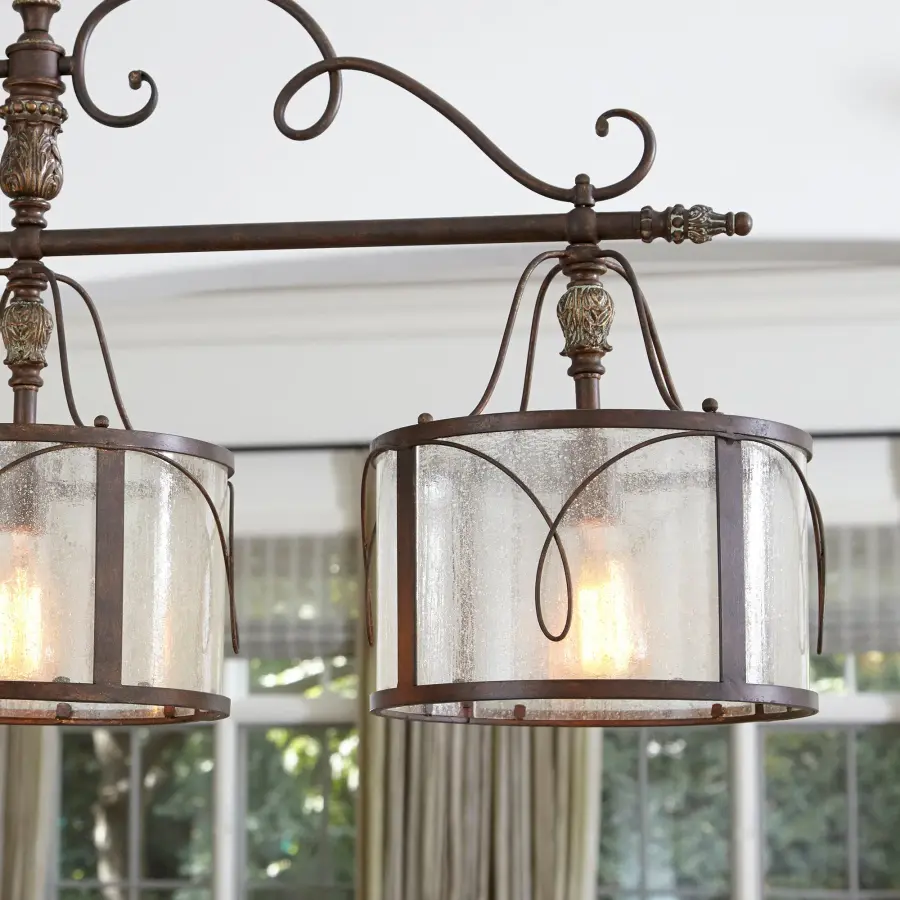 Baroque-Inspired Linear Pendant with Old World Charm - Image 4