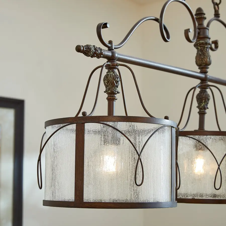 Baroque-Inspired Linear Pendant with Old World Charm - Image 6