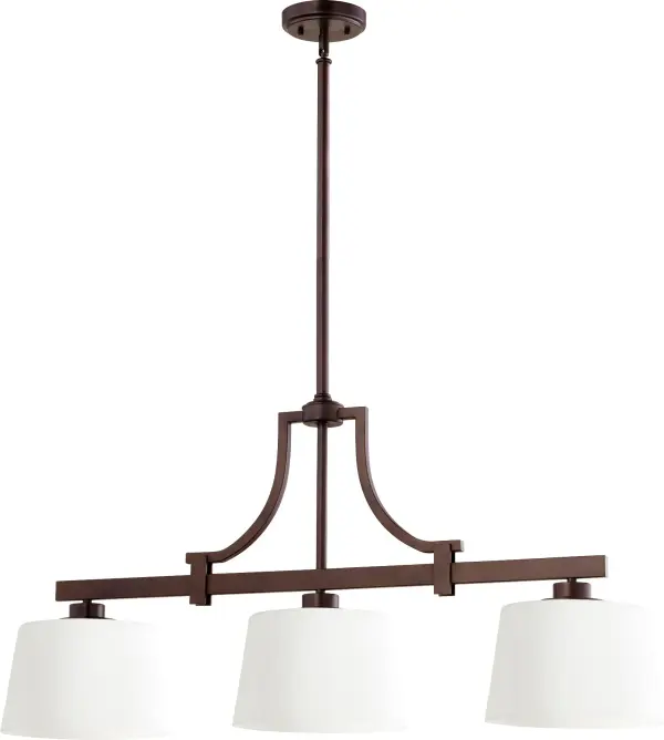 The Lancaster 3-Light Linear Pendant bridges contemporary and traditional design with slender curves and cylindrical forms. Its oiled bronze finish adds warmth while maintaining clean lines, making it ideal for kitchen islands and dining spaces.