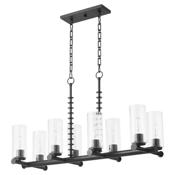 Mercier 8-Light Linear Chandelier in Matte Black - Image 1
