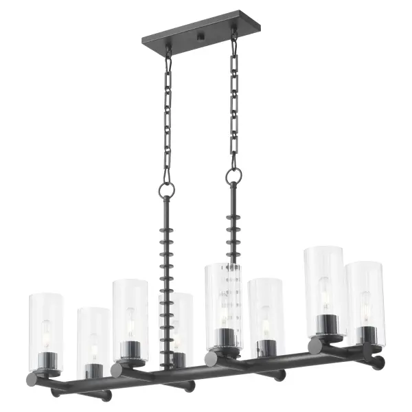 Mercier 8-Light Linear Chandelier in Matte Black - Image 2