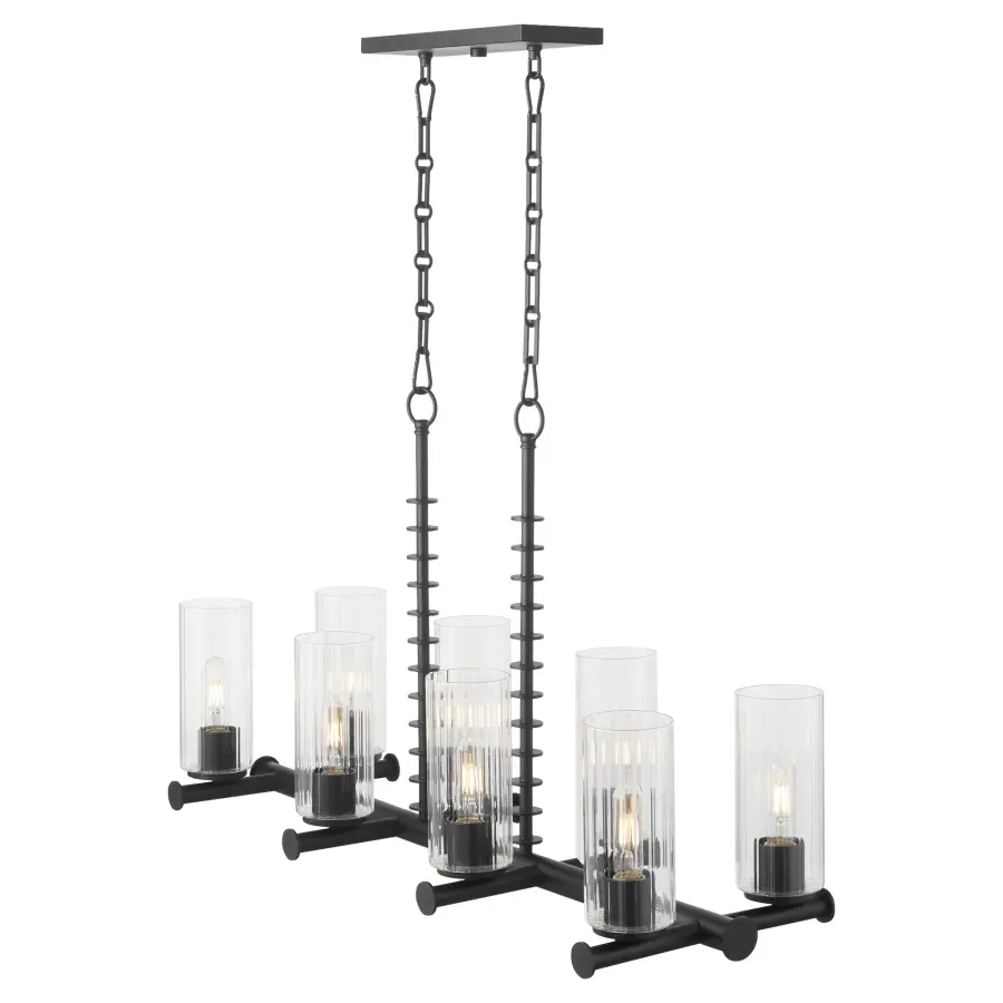 Mercier 8-Light Linear Chandelier in Matte Black - Image 3