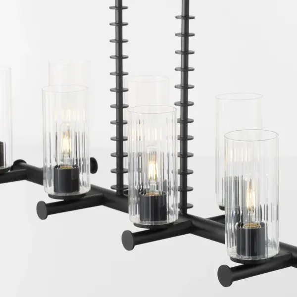 Mercier 8-Light Linear Chandelier in Matte Black - Image 4