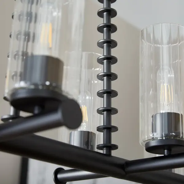 Mercier 8-Light Linear Chandelier in Matte Black - Image 6