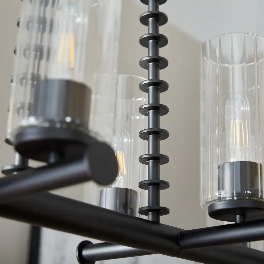 Mercier 8-Light Linear Chandelier in Matte Black - Image 6