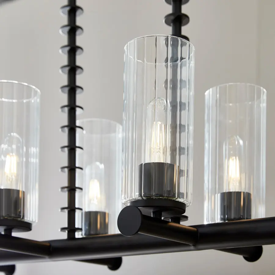 Mercier 8-Light Linear Chandelier in Matte Black - Image 7
