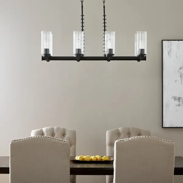 Mercier 8-Light Linear Chandelier in Matte Black - Image 8