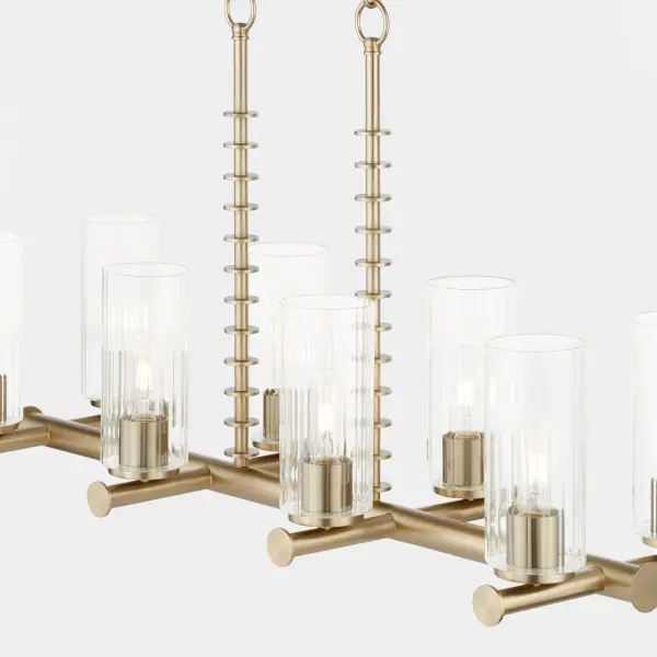 Mercier 8-Light Linear Chandelier in Aged Brass - Image 4