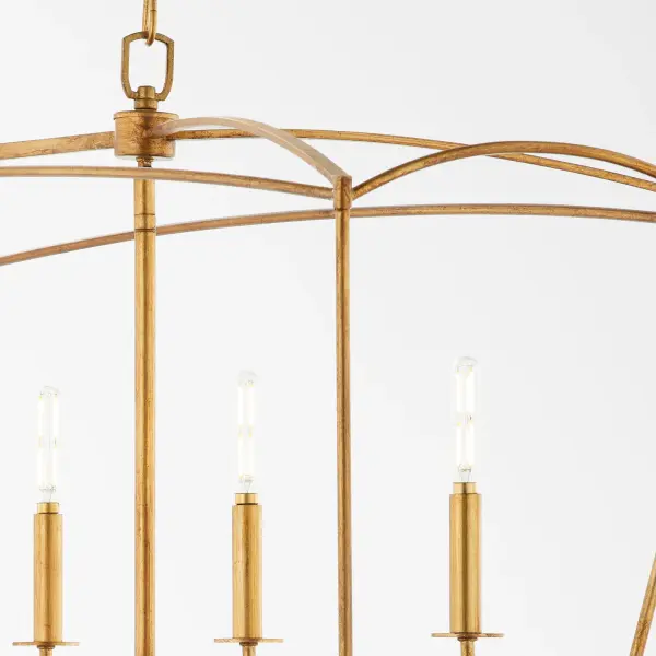 Elegant Linear Chandelier with Distinctive Pentagonal Cage Design - Image 4