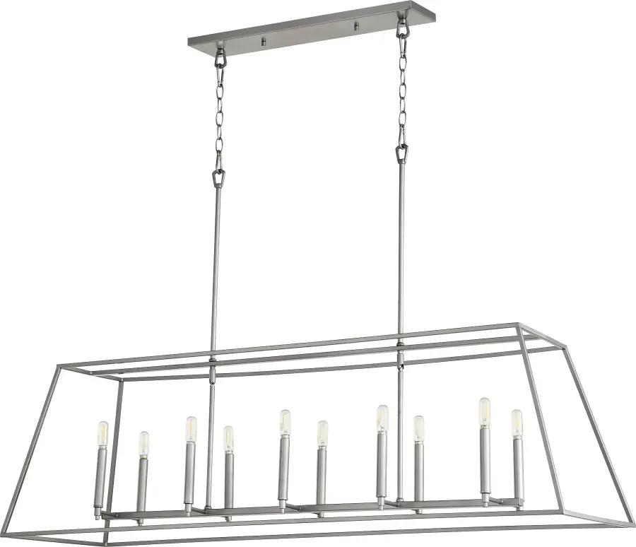 Gabriel 10-Light Linear Pendant in Classic Nickel