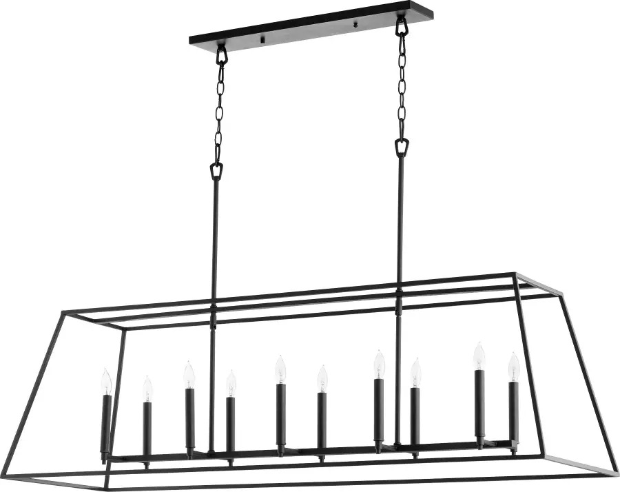 Gabriel 10-Light Linear Pendant in Noir